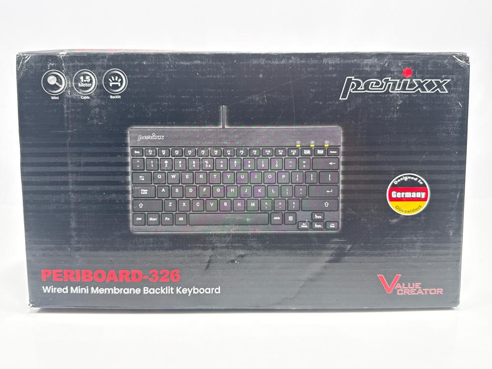 Perixx PERIBOARD-326 Wired Mini Backlit USB Keyboard US English