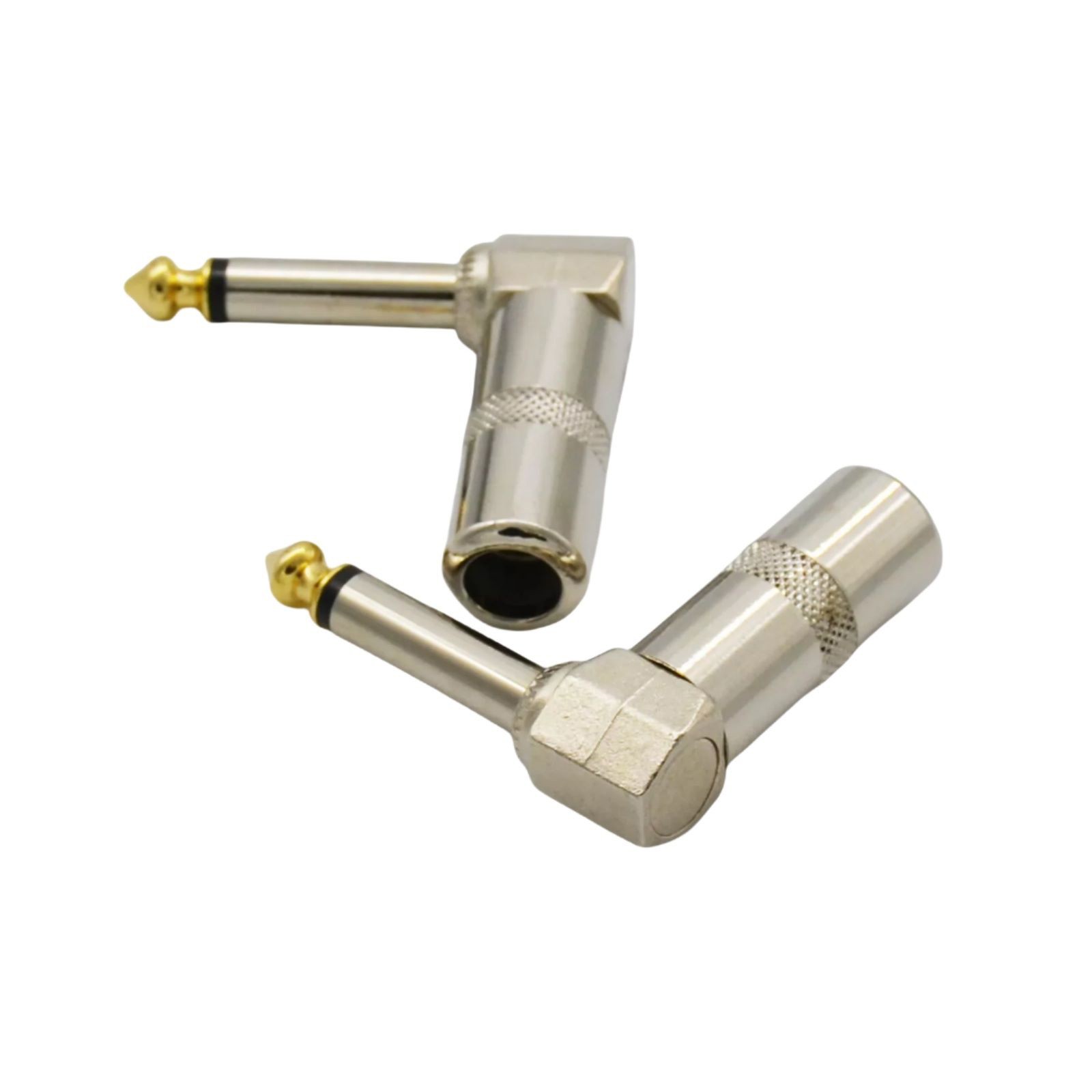 10pcs 90 Degree microphone Adapter Plug 1/4 in TS Male To 1/4 in Jack Male