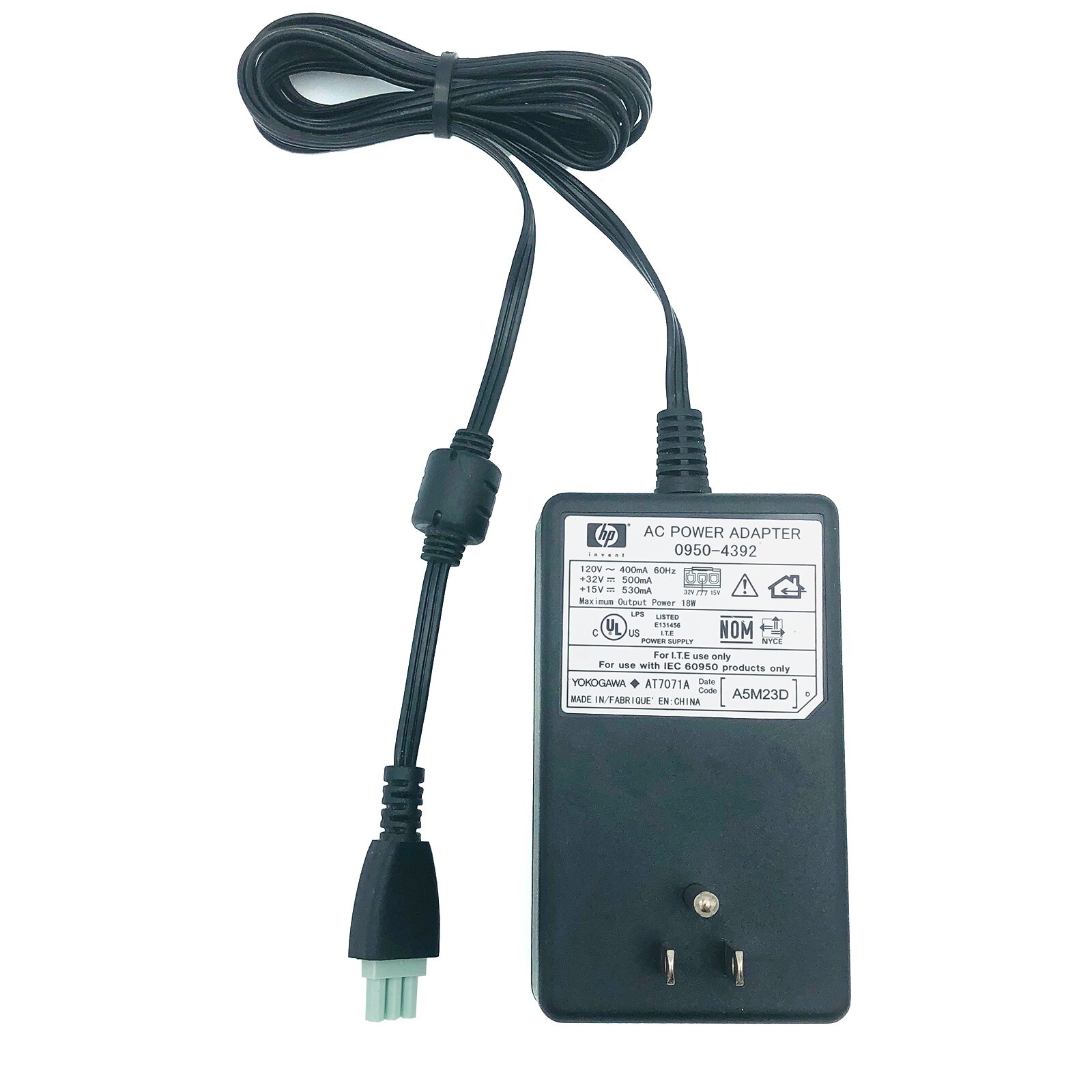 Genuine 18W HP AC DC Adapter Model 0950-4392 32V 15V 500mA 530mA OEM 3-Pin Plug