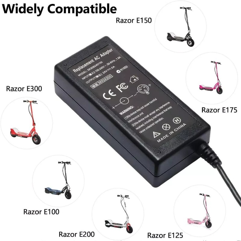 New Charger for Razor E100 E200 E200S E175 E300 E300S E125 E150 E500 PR200 E225S