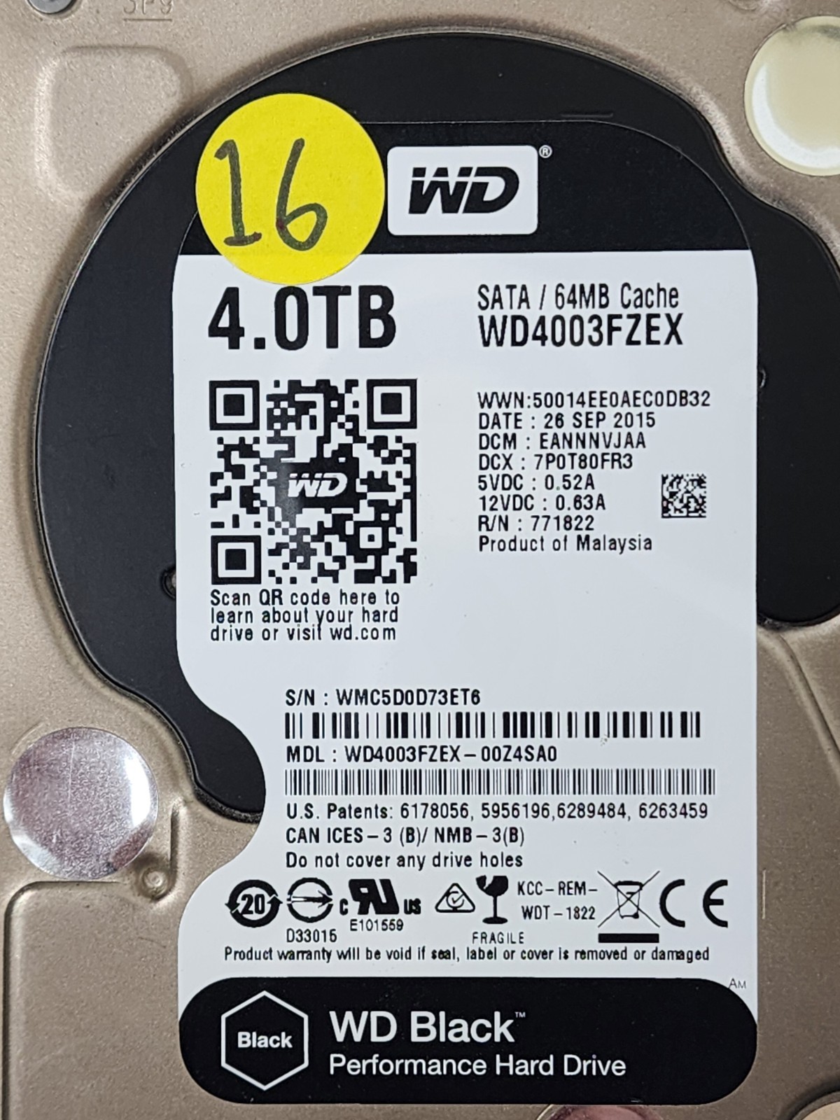 Lot of 16 Seagate/Western Digital 1TB 2TB 4TB 7200RPM SATA 3.5″ Hard Drive HDD
