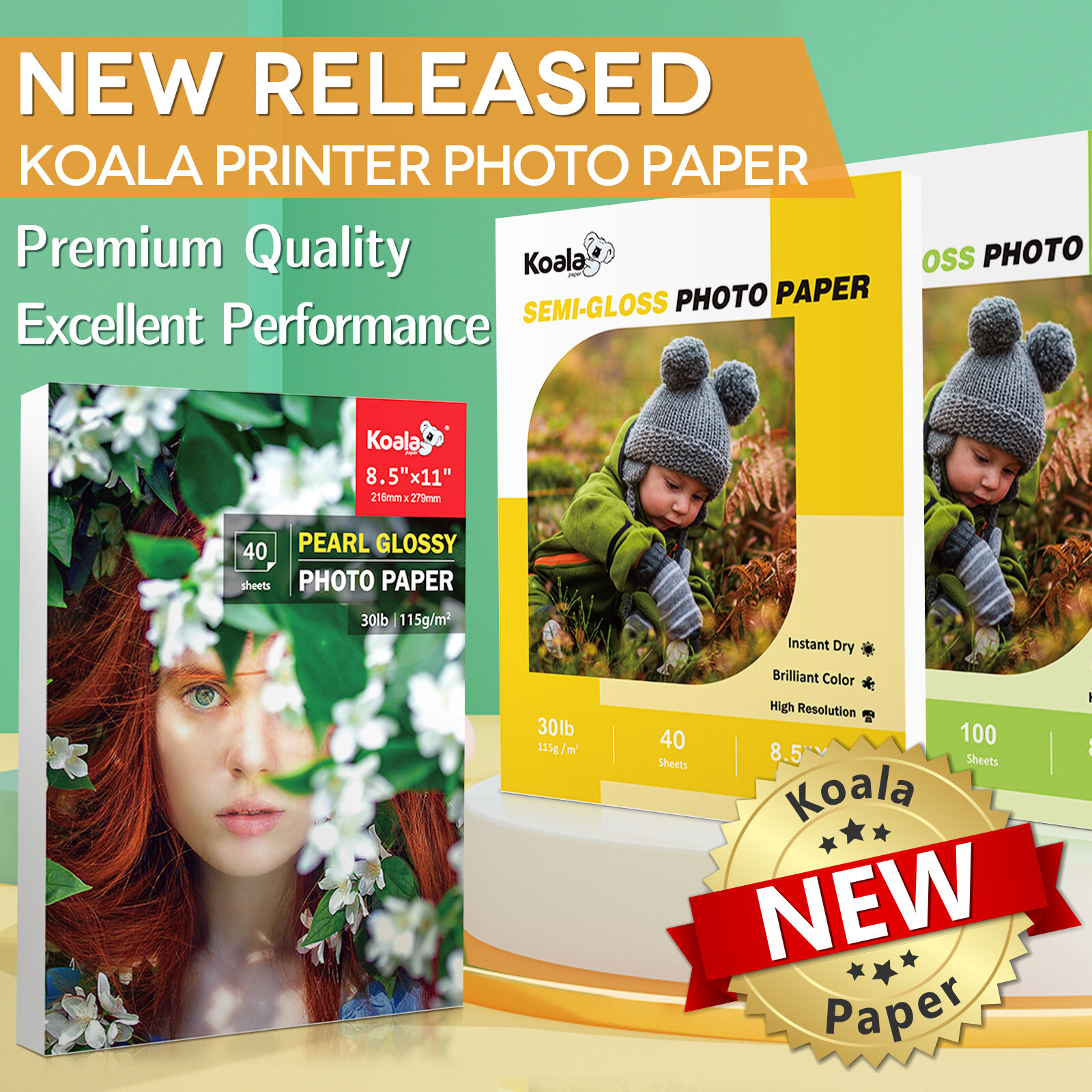 Lot Koala Photo Printer Paper 8.5×11 Glossy / Semi-gloss Thin for Inkjet & Laser