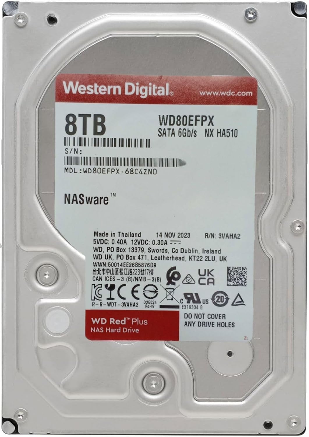🔥 Western Digital Red Plus NAS 8TB WD80EFPX 5640RPM SATA III 256MB Cache HDD