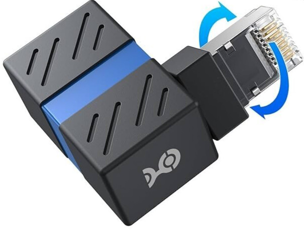 Cable Matters 360 Degree Rotatable CAT6a Right Angle Shielded Ethernet Adapter
