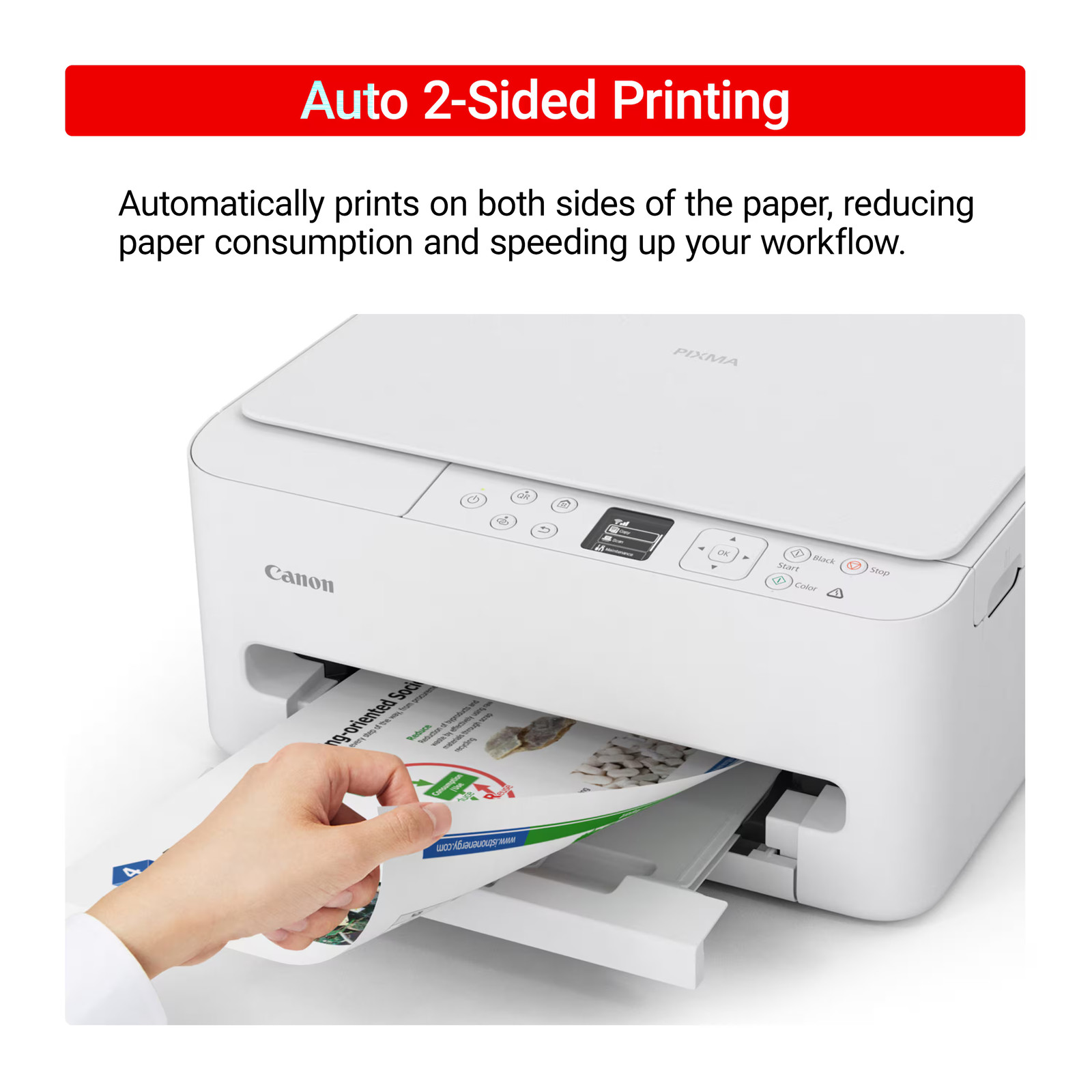 Canon – PIXMA TS6520 Wireless All-In-One Inkjet Printer – White
