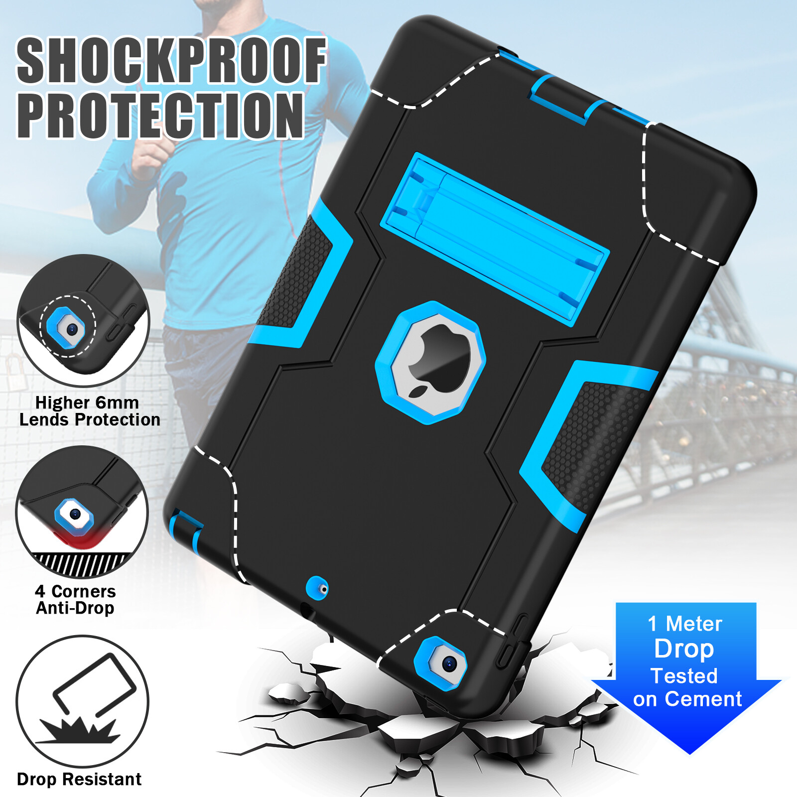 for iPad 2nd 3rd 4th 5th 6th 7th 9th Gen Shockproof Heavy Duty Case Stand Cover