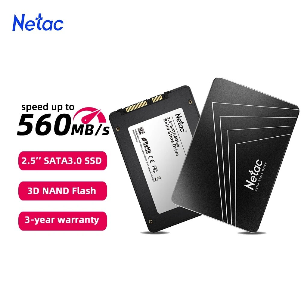 Netac 1TB SSD 2.5” SATA III 6Gb/s Internal Solid State Drive 550MB/s PC Latop