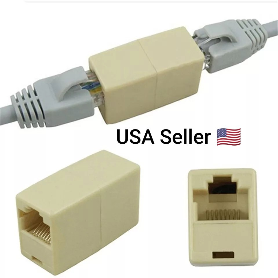RJ45 Powerline Network Adapters CAT6 CAT5 Cable Female Splitter Ethernet LAN