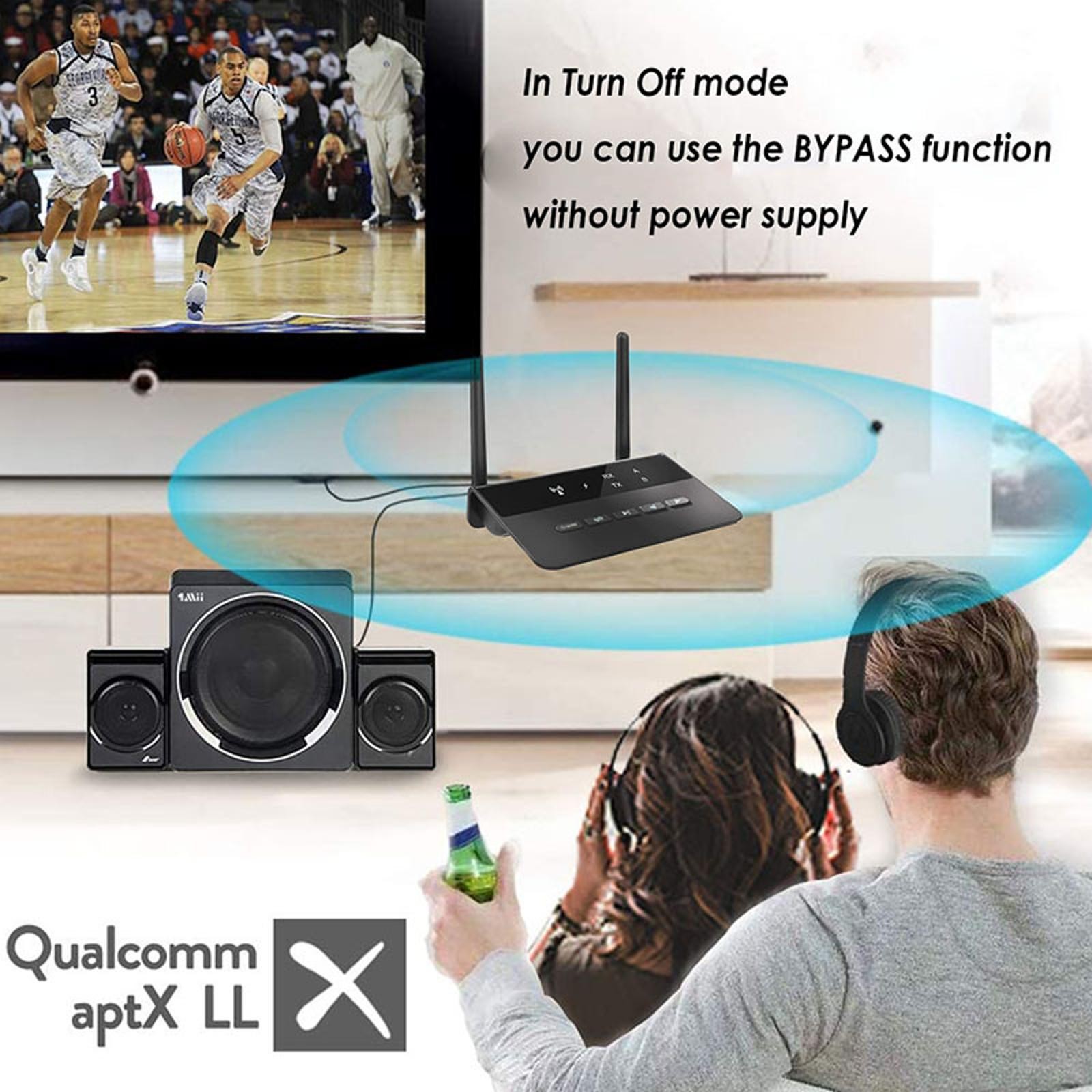Bluetooth 5.0 RCA Transmitter Receiver Audio Adapter Converter 3.5mm AUX Jack A