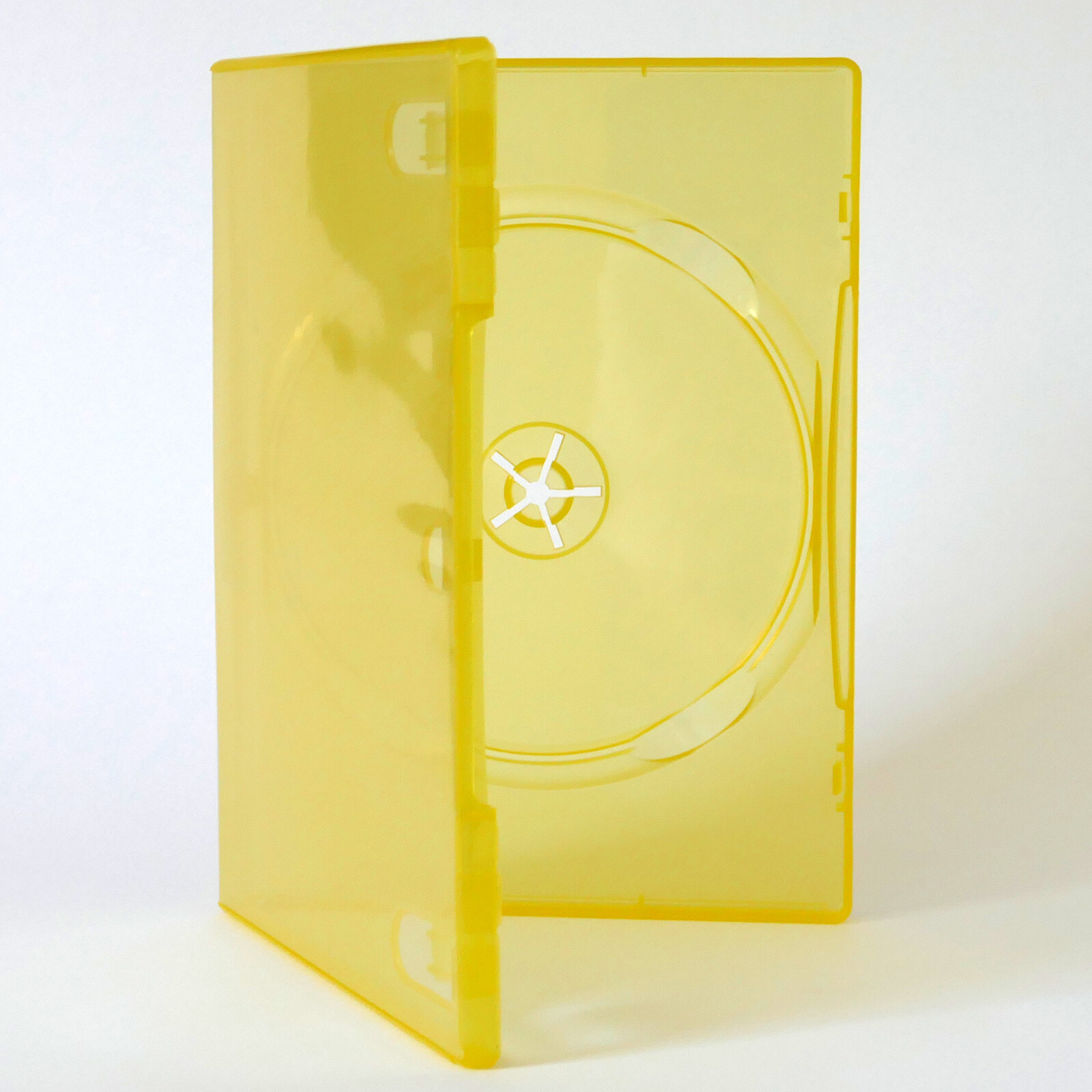 1 Clear YELLOW Single DVD Case Standard 14mm Color Tinted Full Sleeve Clips NEW