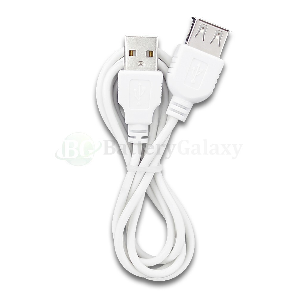 3ft USB 2.0 Extension Cable Type A Male to Female Extender Data Cord WHITE 90cm
