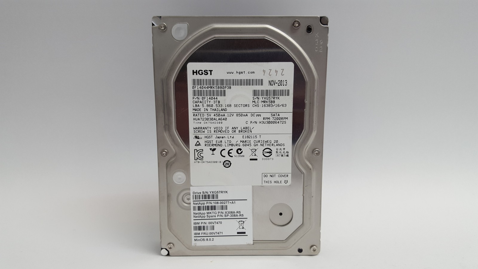 HGST NetApp HUA723030ALA640 3 TB SATA III 3.5 in Enterprise Hard Drive