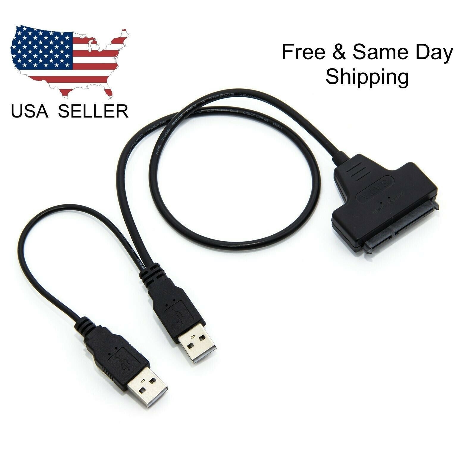 USB 2.0 to 2.5inch HDD 7+15pin SATA Hard Drive Cable Adapter For SATA SSD & HDD