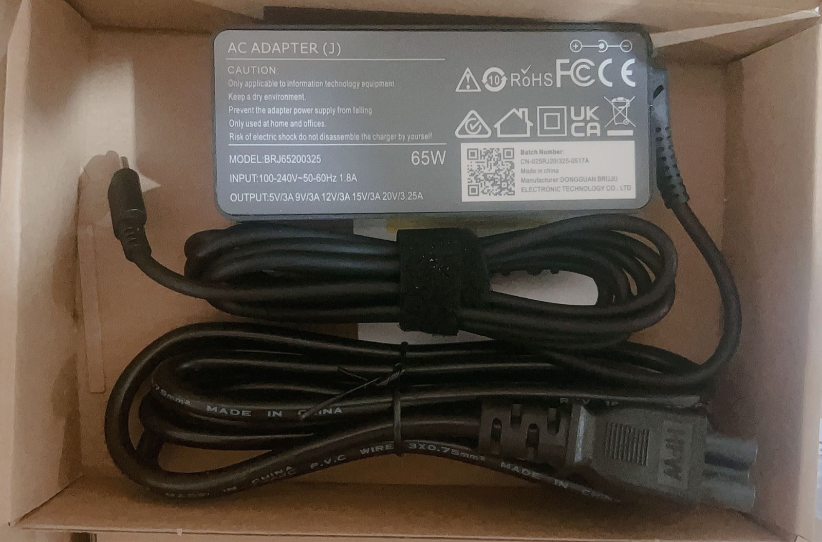 65W USB C Charger Laptop Adapter for Lenovo Chromebook ADLX65YDC2A 4X20M26268