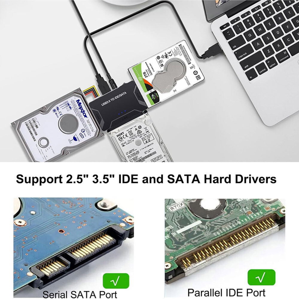 USB 3.0 To IDE/SATA Converter Adapter Kit For 2.5″/3.5″ SATA/IDE/SSD Hard Drive
