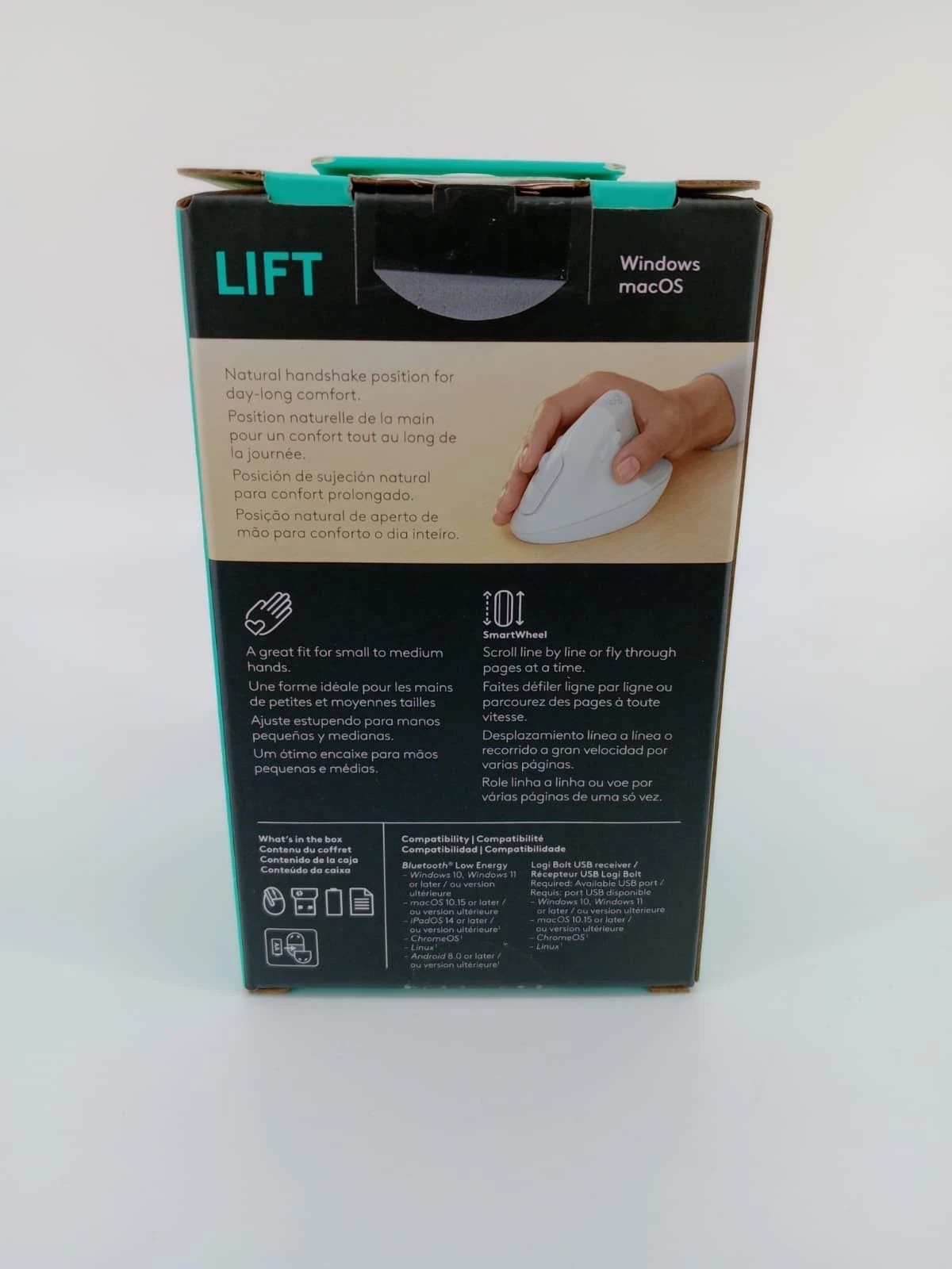 Logitech Lift Wireless Vertical Ergonomic Mouse White New Open box