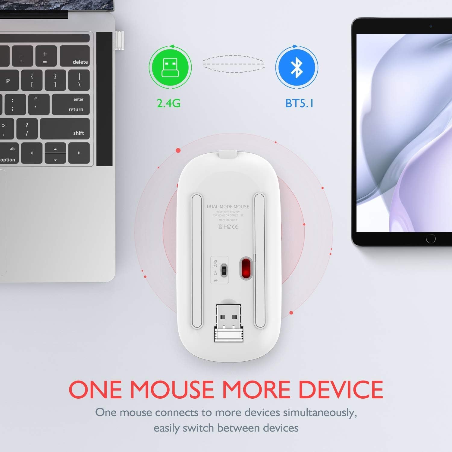 Qullqian Wireless Bluetooth Mouse for MacBook Air/Mac/Pro/Laptop/Compute