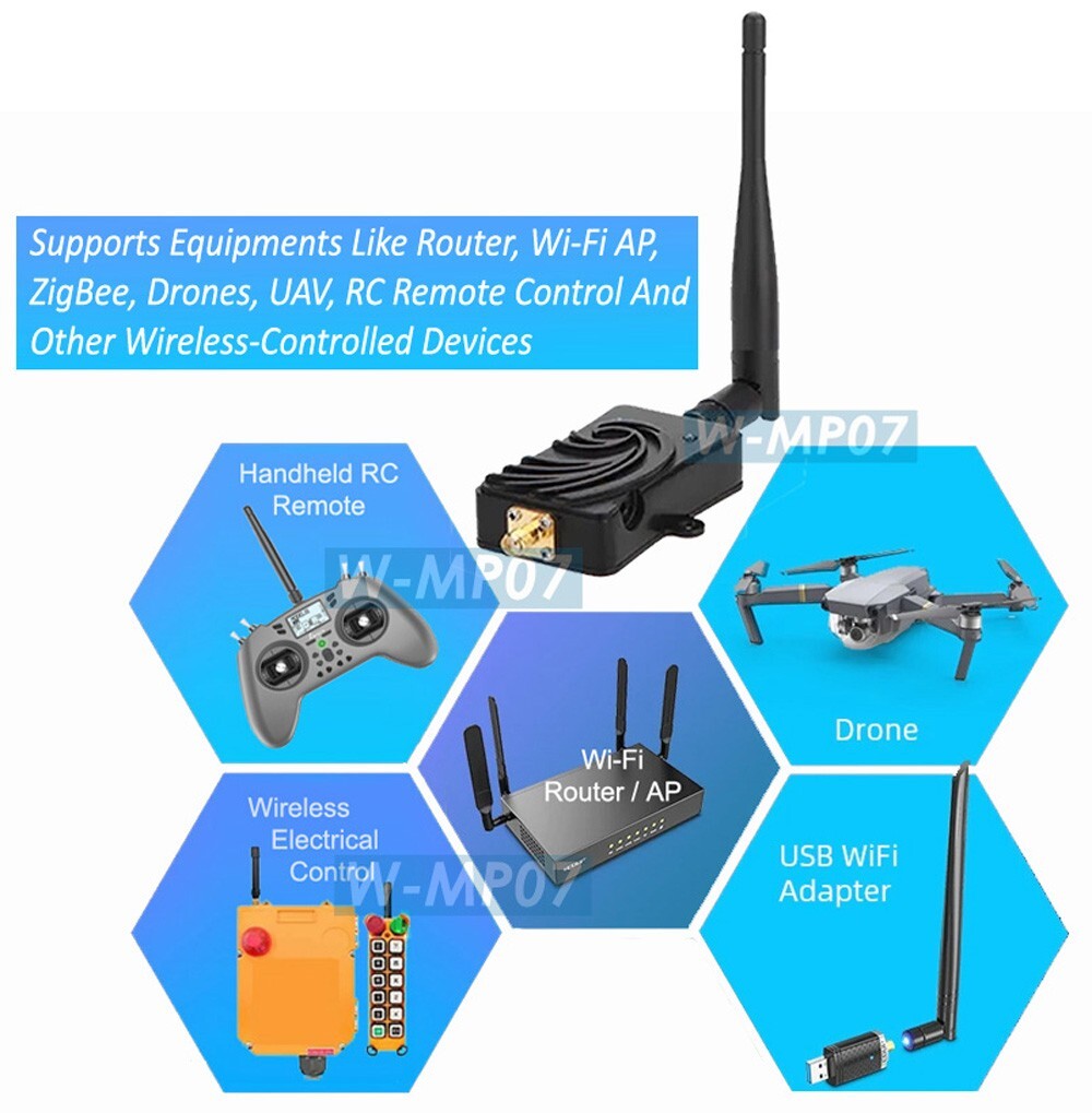 2.4GHz 4W Wi-Fi Signal Booster Range Extender For Router UAV Drone RC Controller