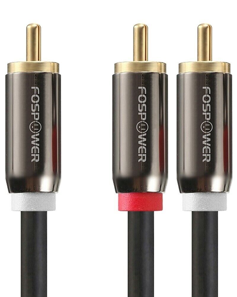 3 6 10 15 25 FT Dual Layer 2 to 1 RCA Male Splitter Stereo Sub Audio Y Cable