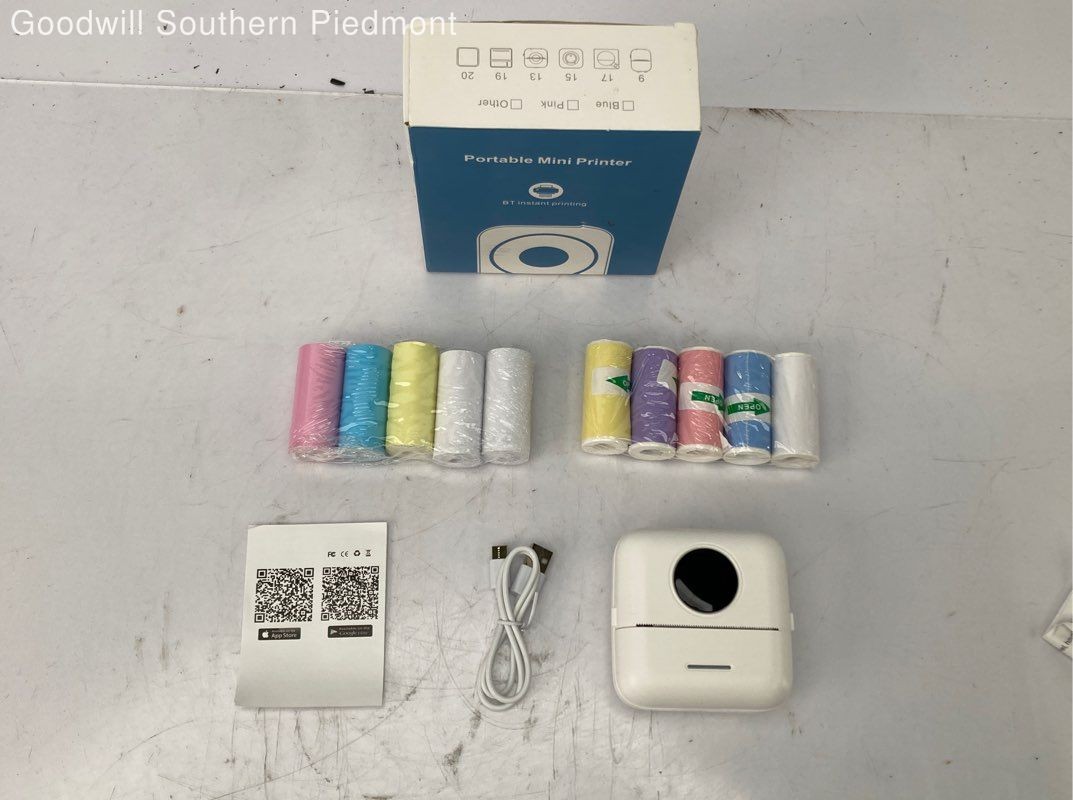 Unbranded Portable Instant Mini Thermal Label/ Photo Printer – Open Box