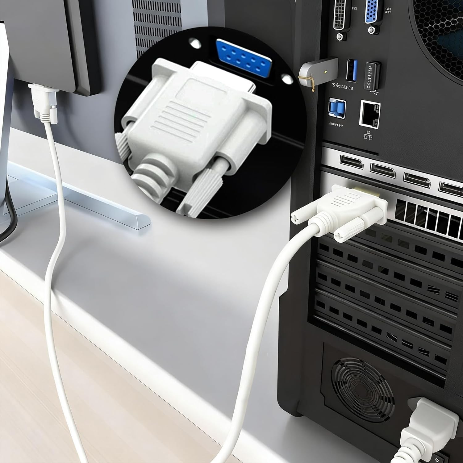 16FT DB9 RS232 Male to Female Serial Port Extension Cable Cord Lot