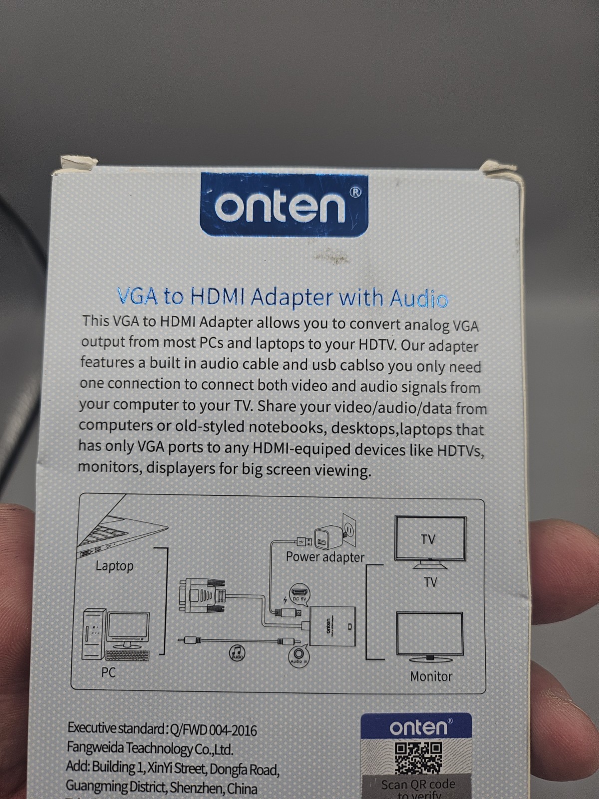 Onten VGA to HDMI 1080P Adapter Converter w/ Audio for PC Laptop TV