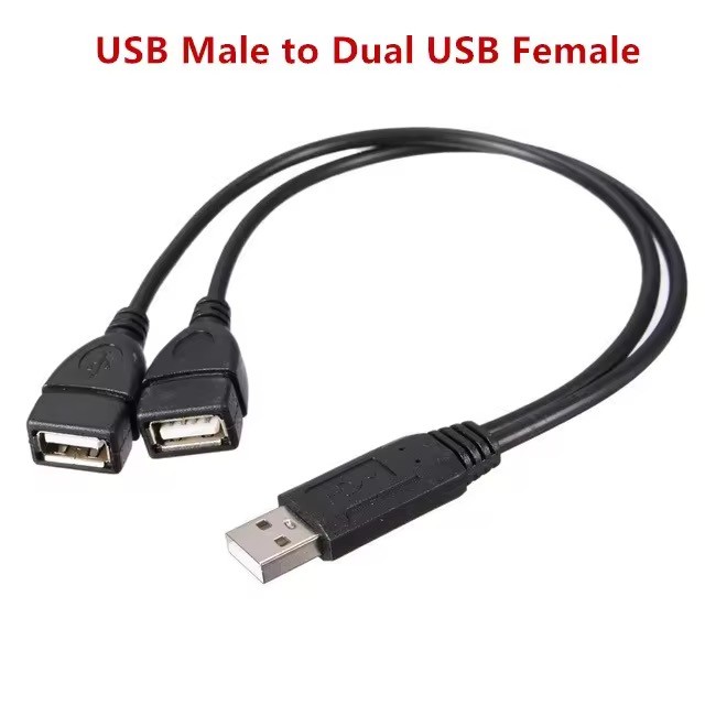 USB 2.0 A Male To 2 Dual USB Female Jack Y Splitter Hub Power Adapter Cable Lot