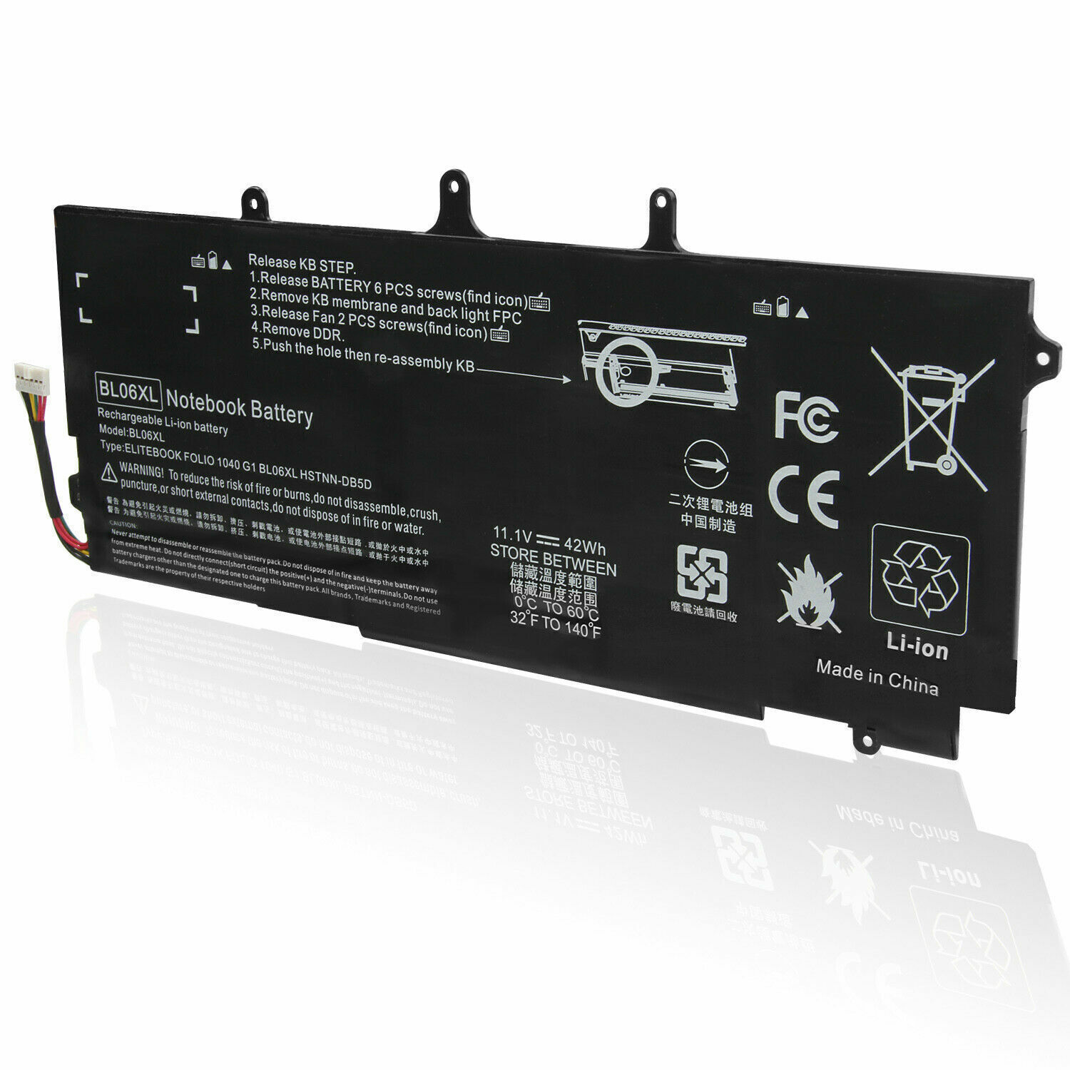 BL06XL Battery For HP EliteBook Folio 1040 G1 G2 722297-001 HSTNN-W02C Laptop