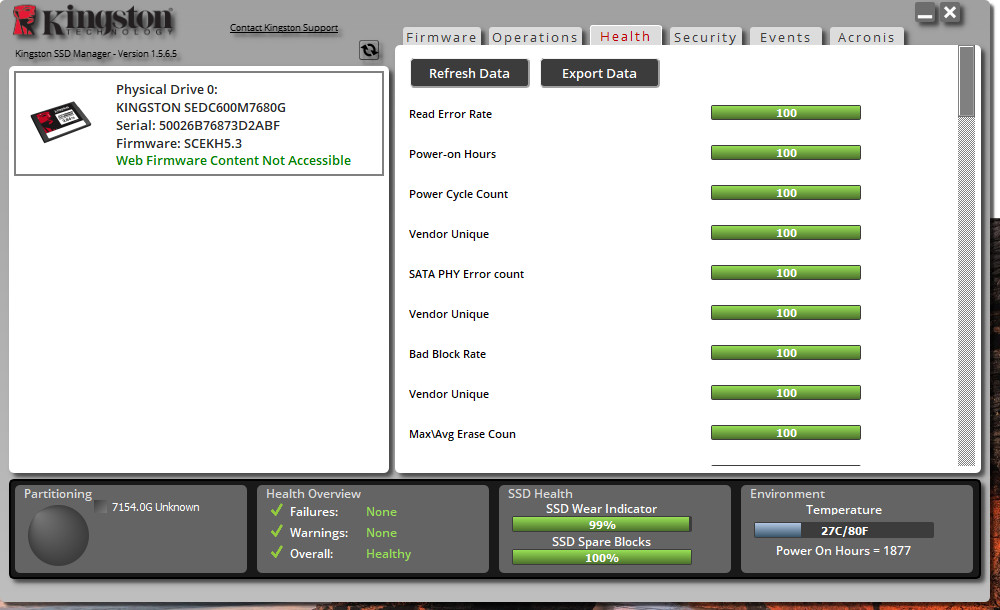 8TB SSD: Kingston (SEDC600M/7680G) DC600M 7.68TB 2.5″ SATA 6Gb/s – USED