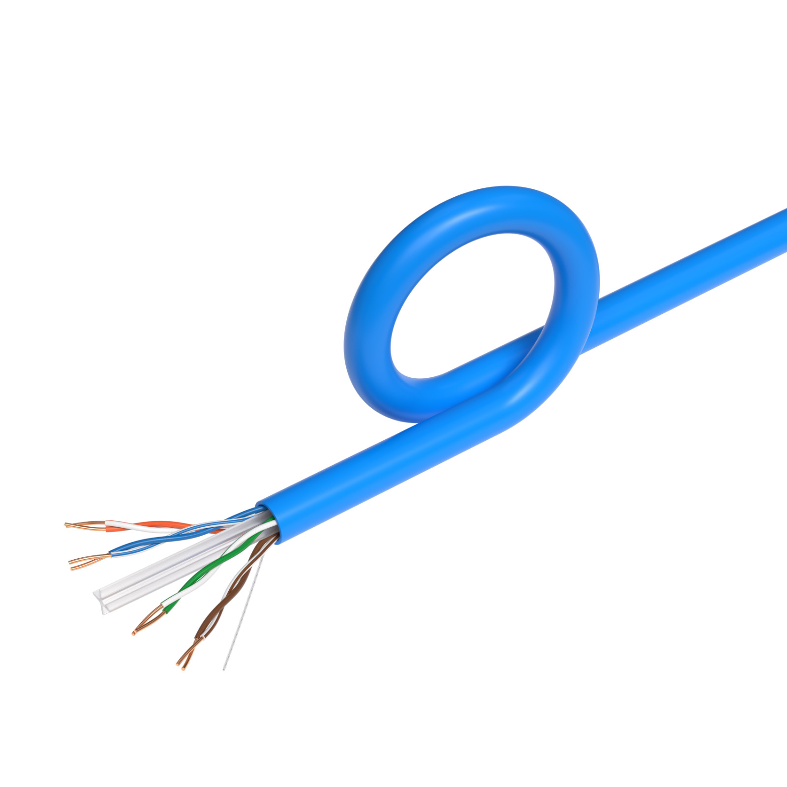 1000FT CAT6 Plenum UTP Ethernet Cable CMP 23AWG 550MHz Solid Bulk Wire Blue