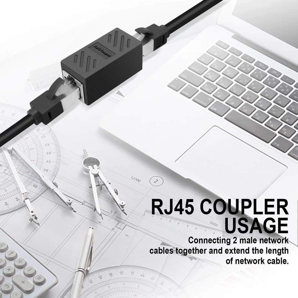 RJ45 Inline Coupler Cat7 Cat6 Cat5e Cat5 Ethernet LAN Network Cable Adapter Lot