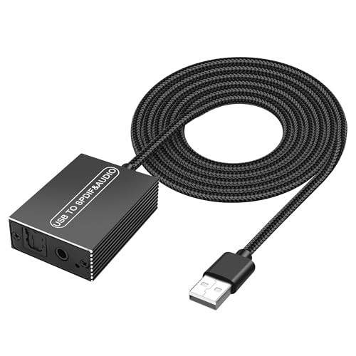 USB to Optical SPDIF Toslink & 3.5mm Audio Adapter Converter for TV, PS5, PC – 1
