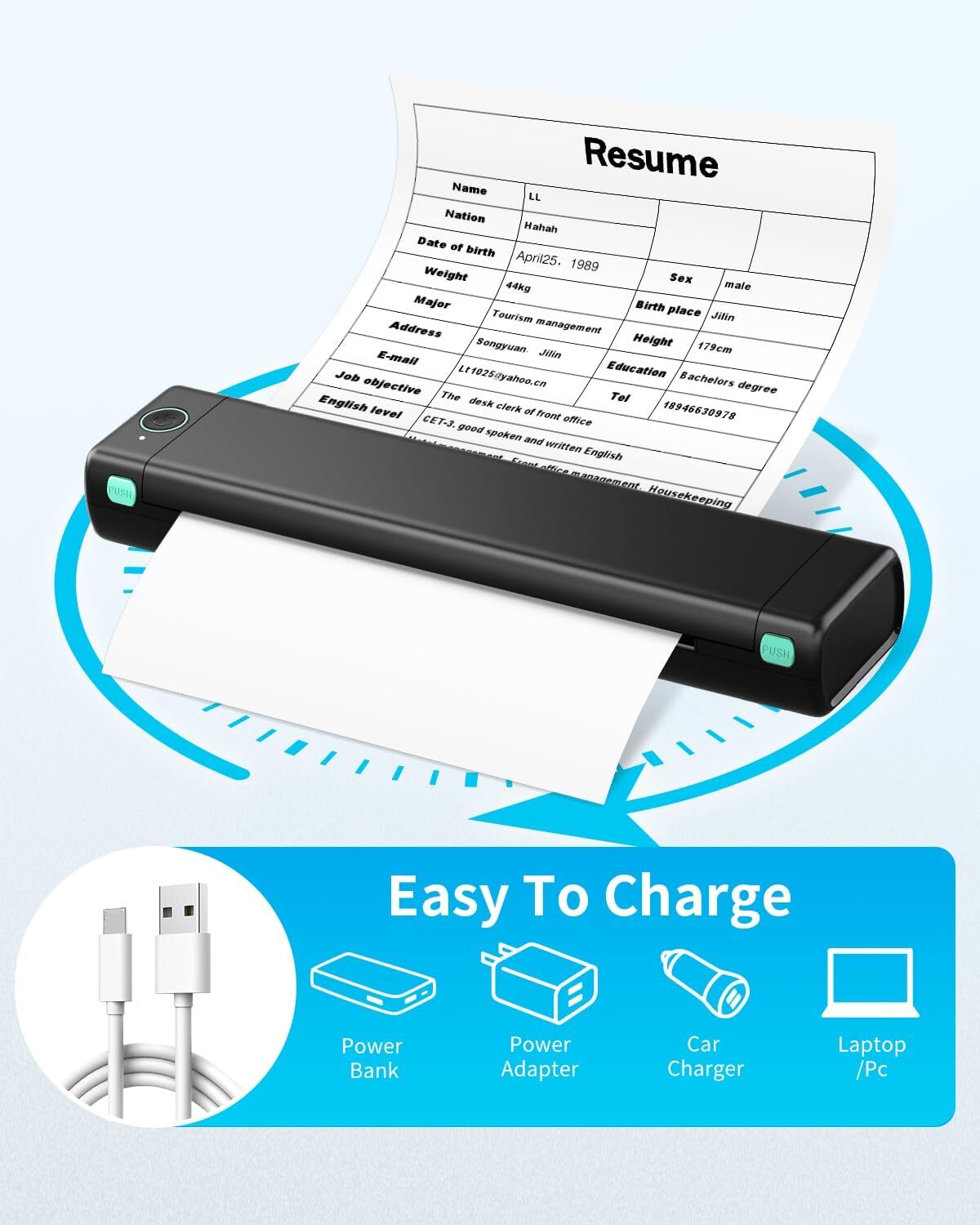 Phomemo M08F A4 Printer Bluetooth Portable Thermal A4 Printer with Case lot