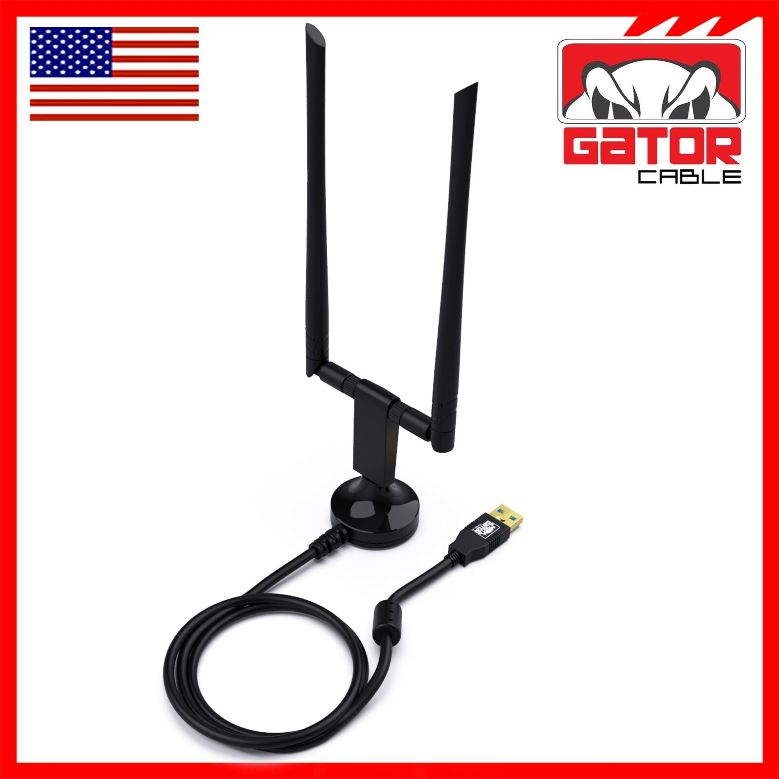 WiFi USB 3.0 Adapter Antenna Long Range Extender Wireless 1200Mbps Dual Band