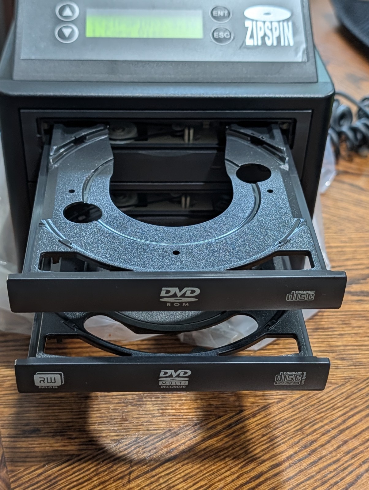 ZipSpin CD DVD Duplicator Disc Copier Tower 1-to-1 Burner Standalone Copier