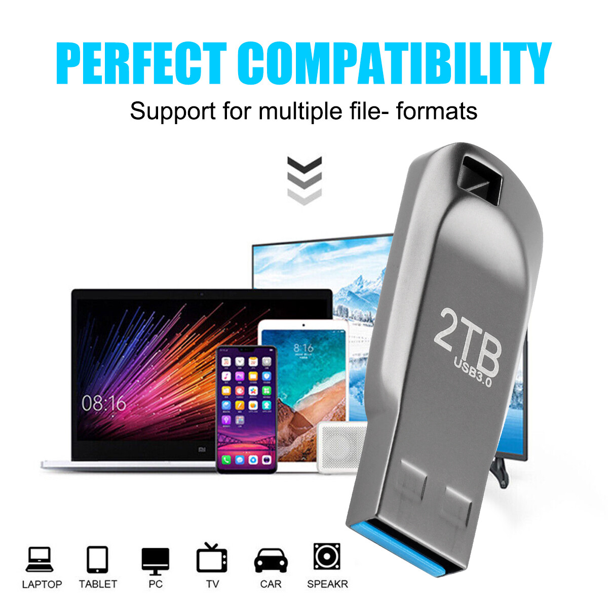 2TB Flash Drive USB 3.0 U Disk Type C Thumb Memory Stick Pen PC Laptop Storage
