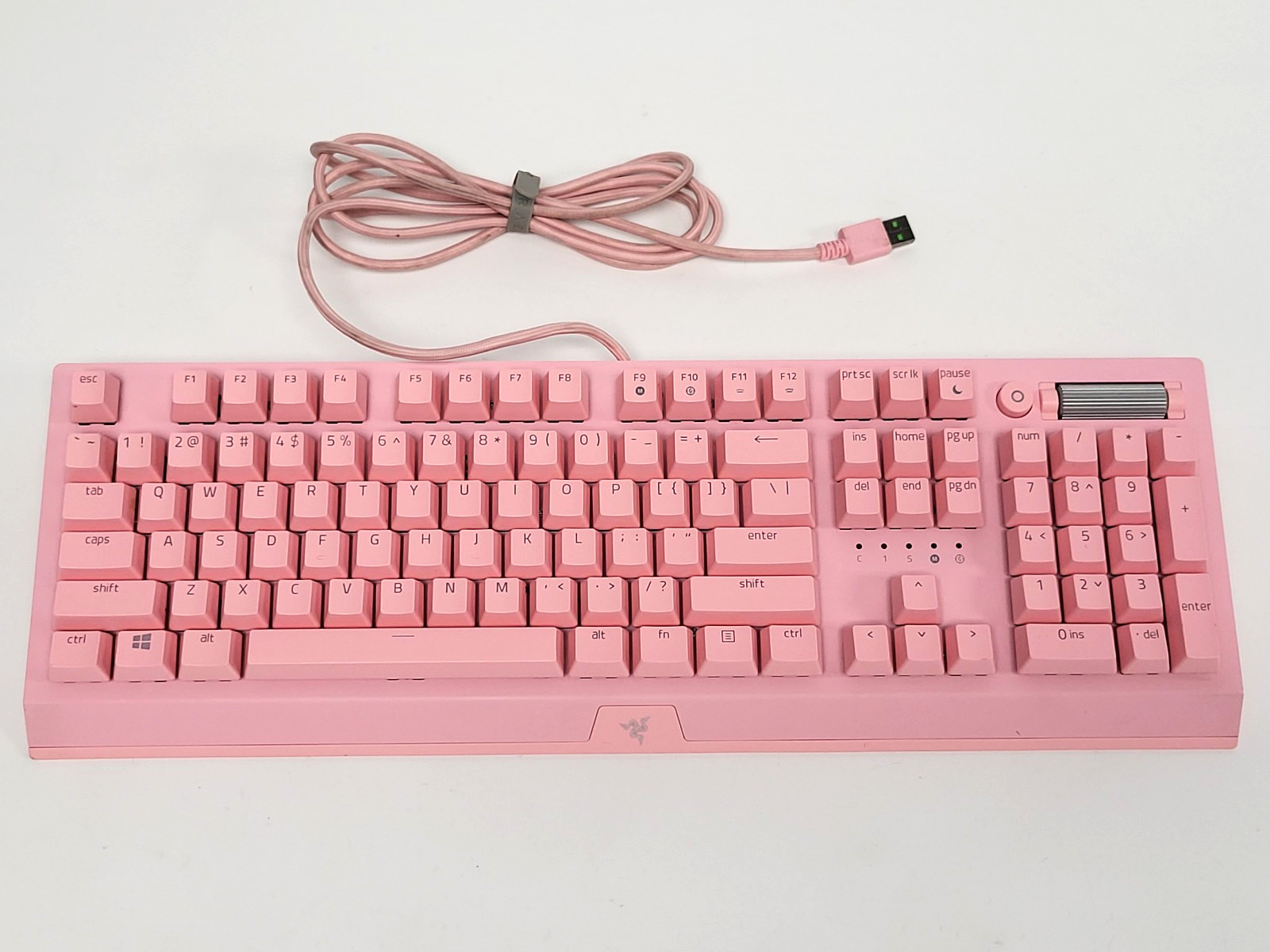 Razer BlackWidow V3 Quartz Pink Keyboard, Green Clicky Switches, RGB, USB