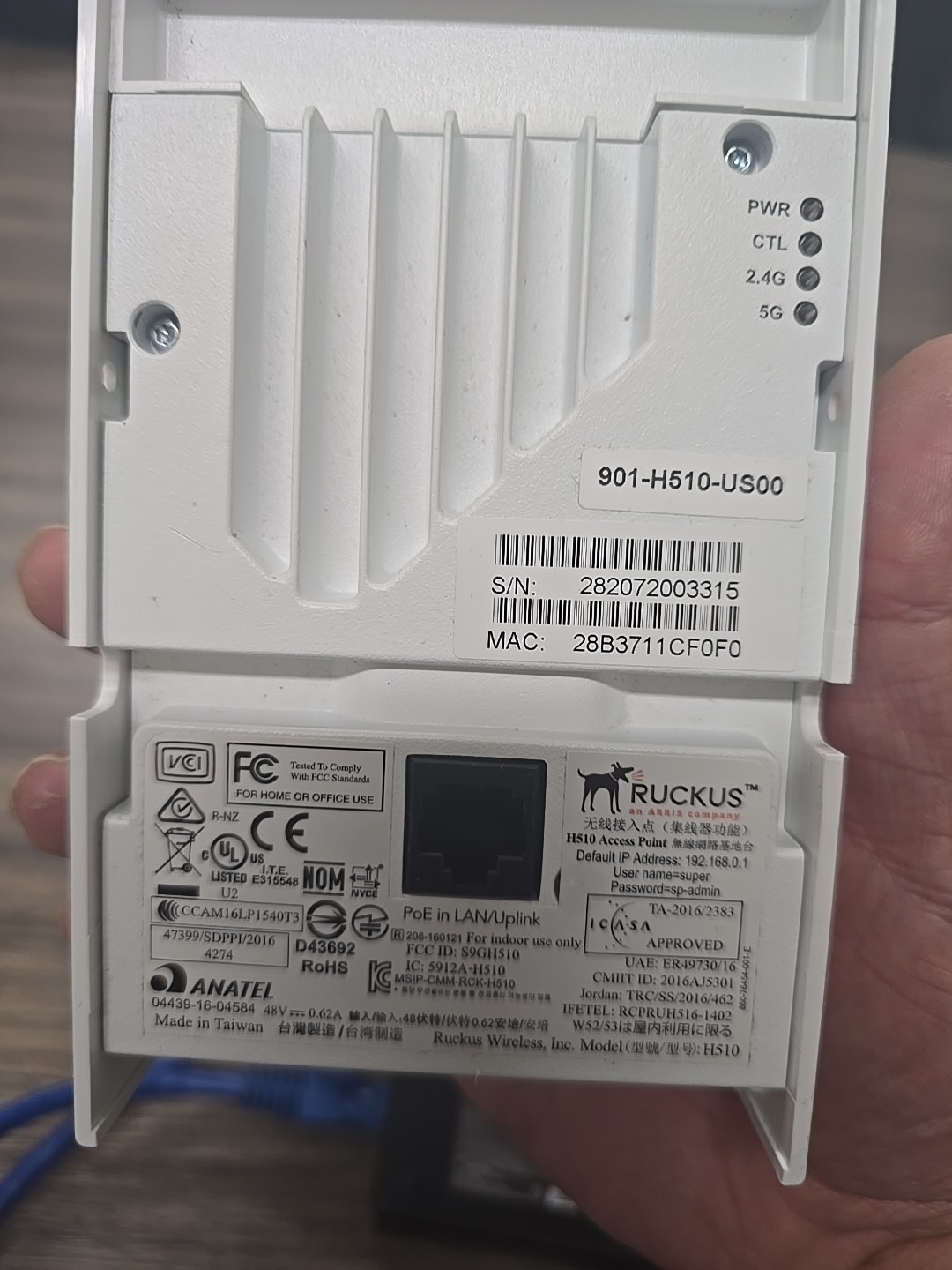 Ruckus H510 Wireless Access Point with Bracket And Screws. 901H510US00. Open Box