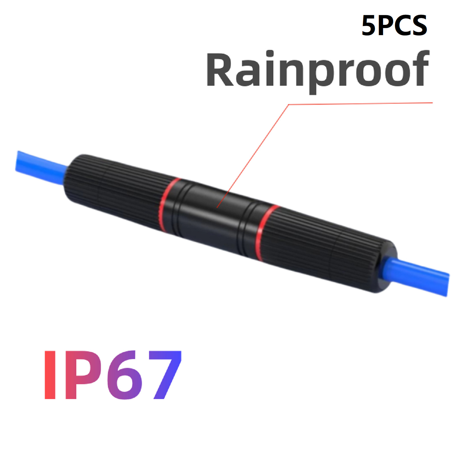 5 Set RJ45 Waterproof Cable Connector Outdoor Coupler Adapter Female For Cat5 6