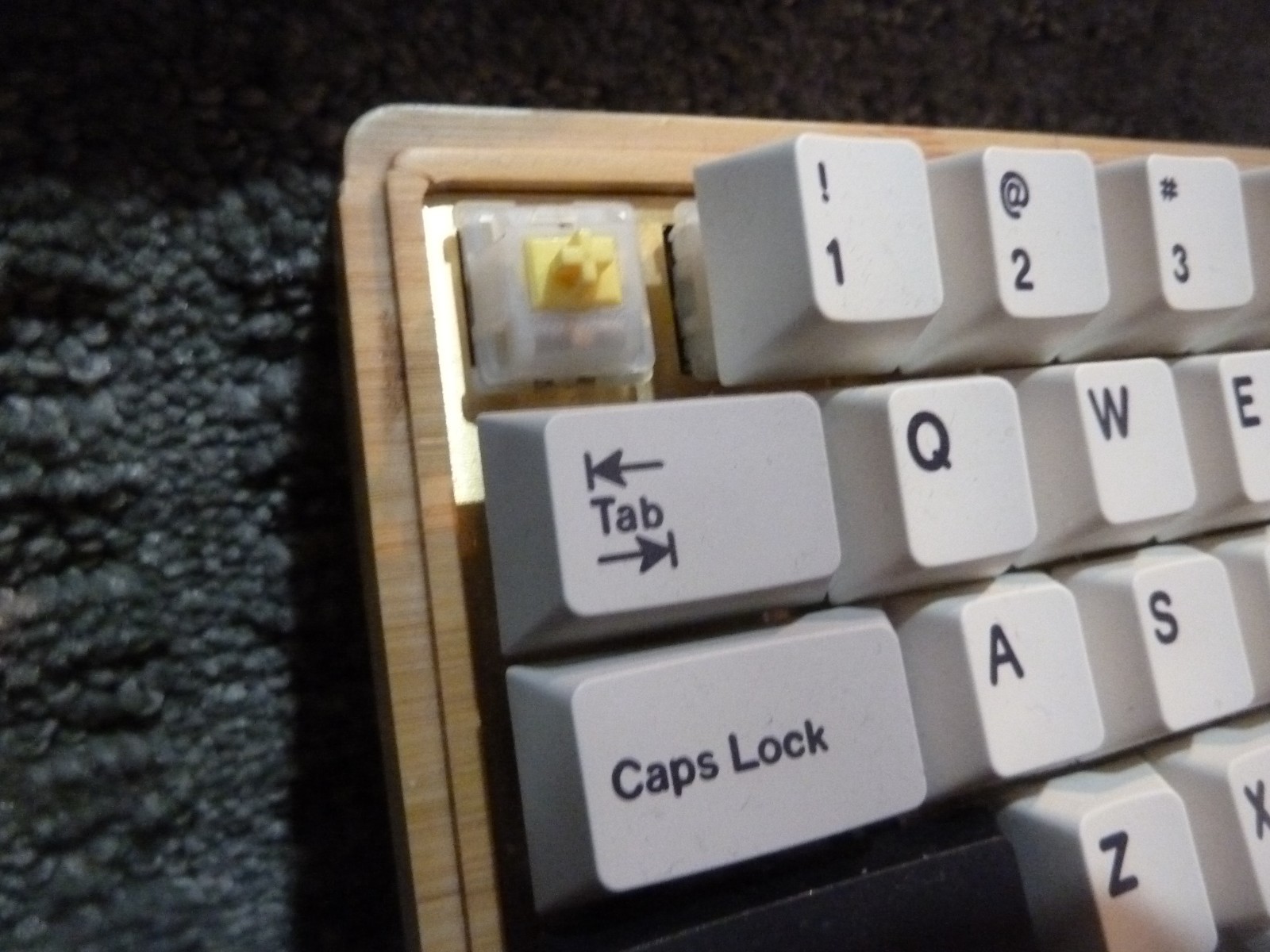 Custom Mechanical Keyboard w/ wooden case removable key caps switches 60% layout