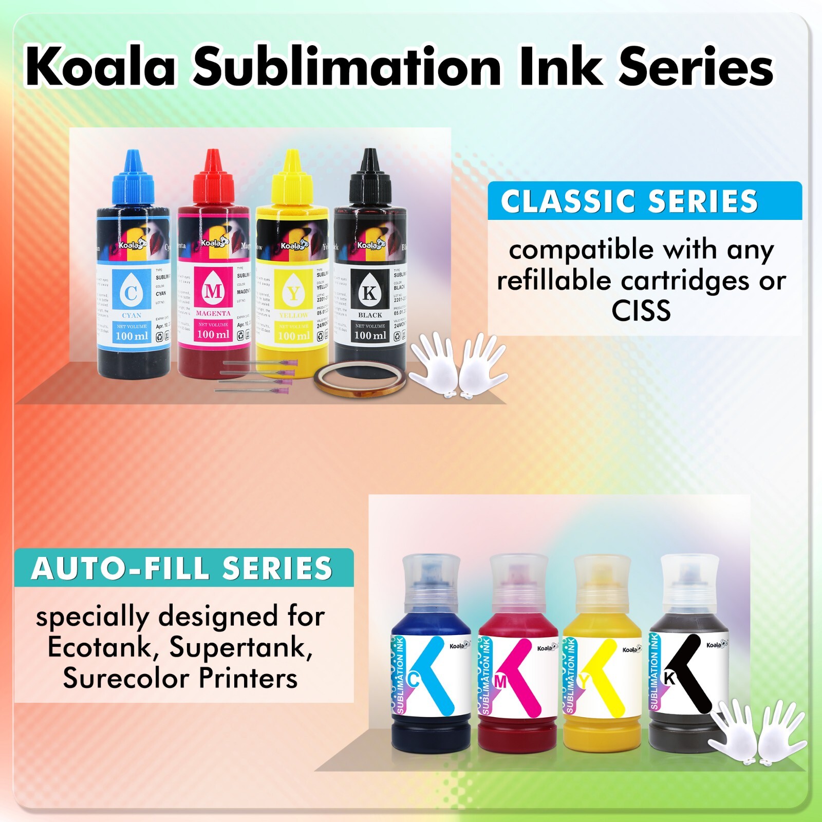 1600ML Bulk Koala Sublimation Ink for Epson Et 2720 2760 2803 2850 Wf 7710 7720