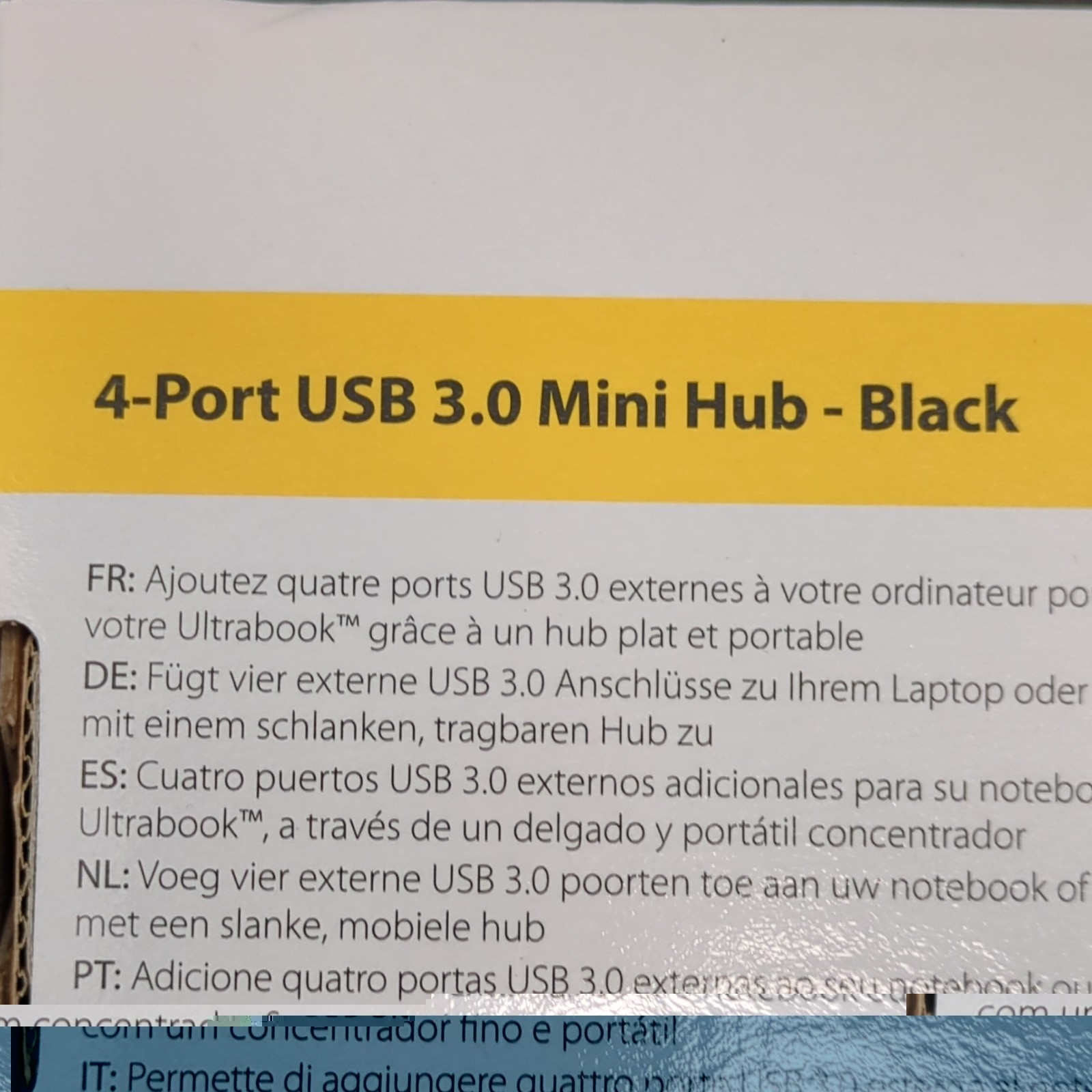 Box StarTech.com ST4300MINU3B Portable 4-Port USB 3.0 Mini Hub, Black NEW