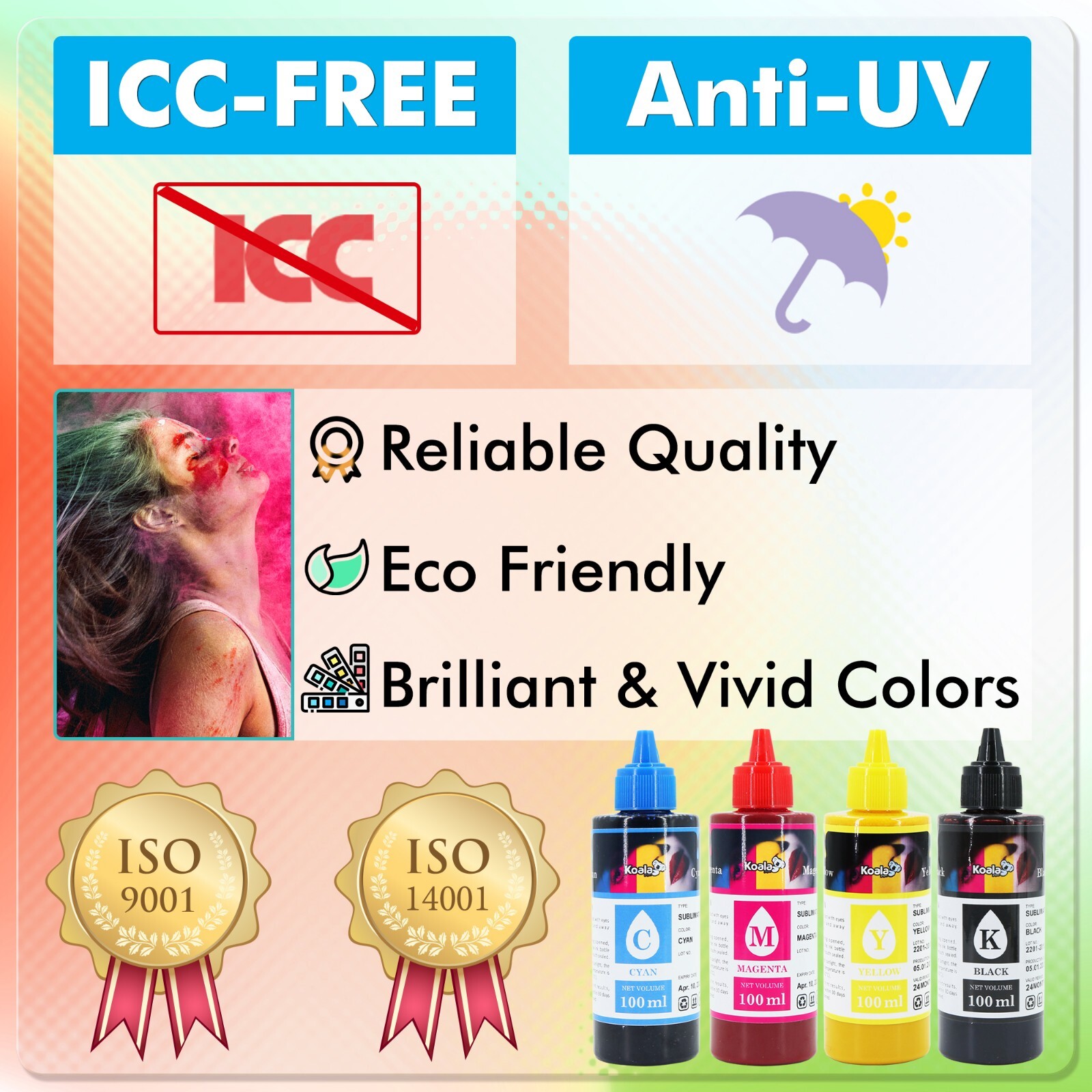 1600ML Bulk Koala Sublimation Ink for Epson Et 2720 2760 2803 2850 Wf 7710 7720