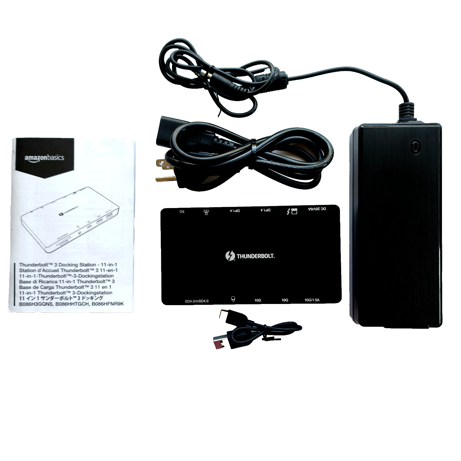 Thunderbolt 3 Docking Station, 11-in-1, US Plug, Includes 0.5M 3 Cables, Inv-155