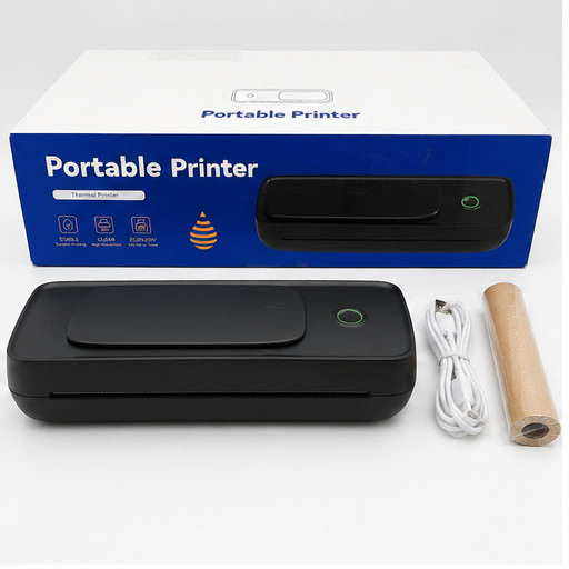 Portable Bluetooth Thermal Printer Inkless Travel Printer A4 8.5×11 Black