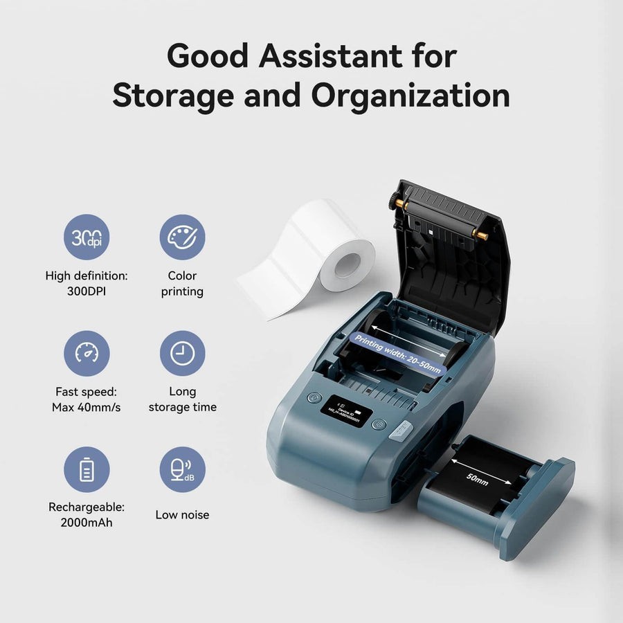 NIIMBOT M2 2 Inch Thermal Transfer Label Maker, 300DPI Bluetooth Label Printer,