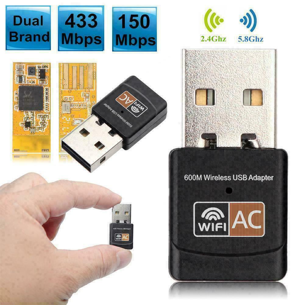 Wireless Lan USB PC WiFi Adapter Network 802.11AC 600Mbps Dual Band 2.4G / 5G #M