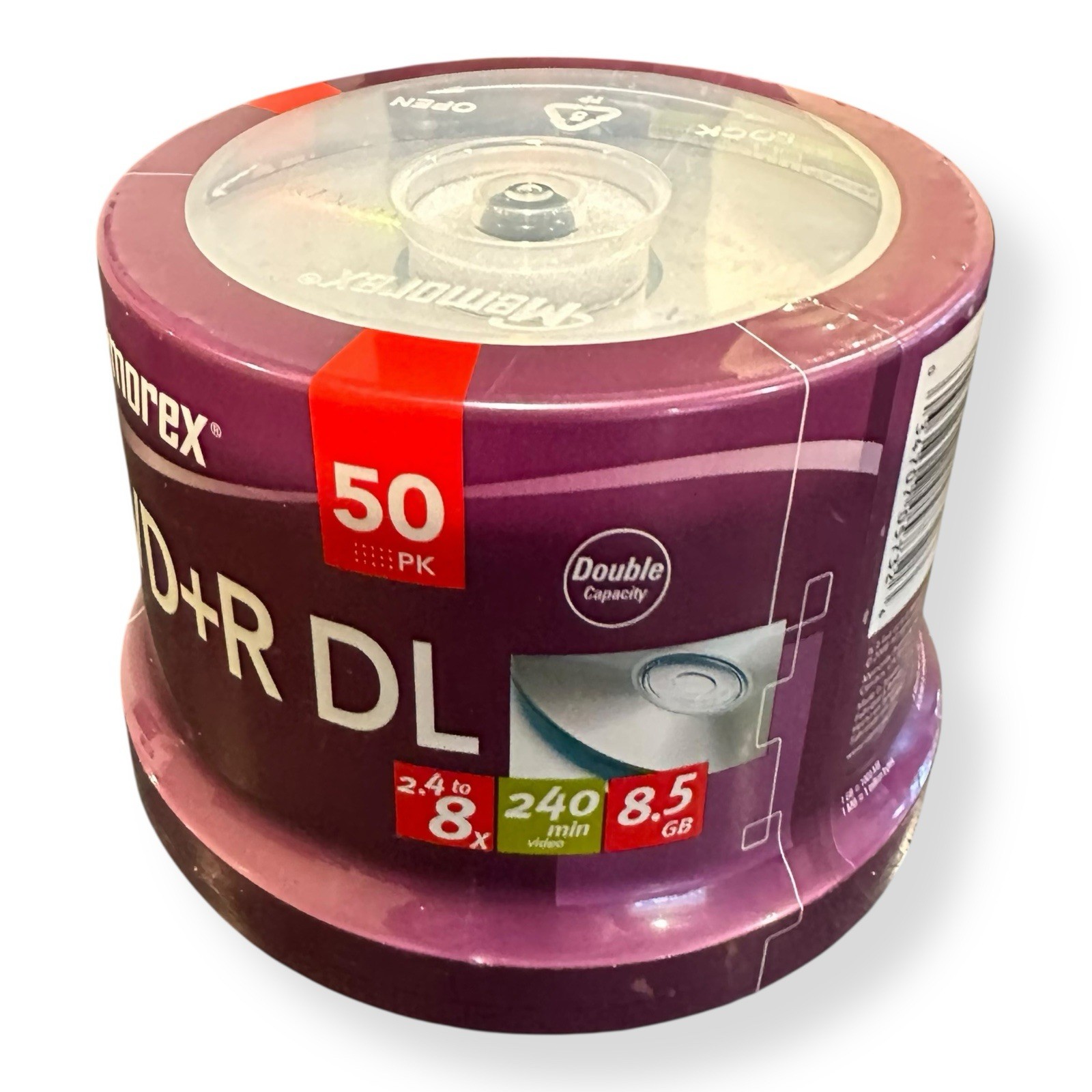 Memorex Dual Layer DVD+R DL 50-Pack 8X, 8.5GB, 240 Minutes Double Capacity NEW