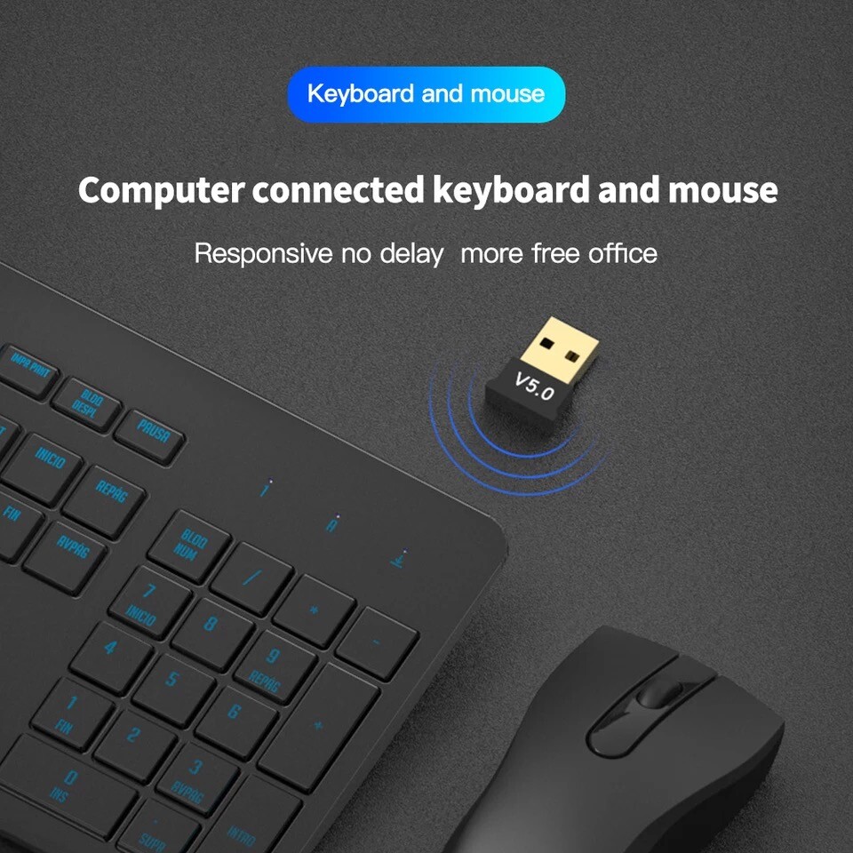 USB Bluetooth 5.0 Wireless Dongle Adapter Receiver For Windows PC Real 5.0 USA
