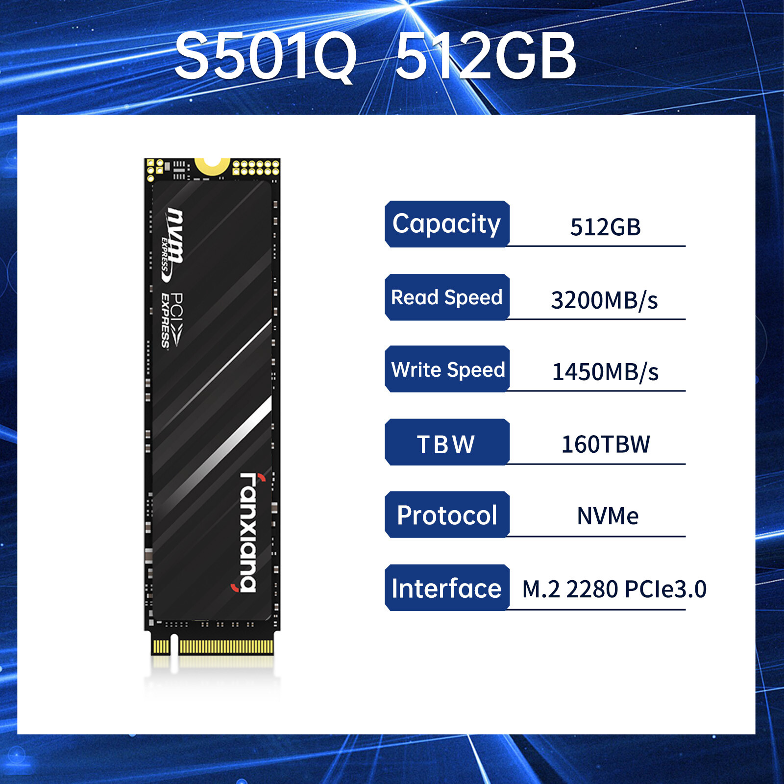 Fanxiang NVMe M.2 SSD 512GB 1TB 2TB 4TB PCIe Gen3 Internal Solid State Drive LOT